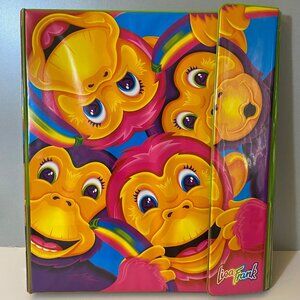Vintage Lisa Frank Tri Fold Bananigans Monkeys 3 Ring Binder Trapper Keeper